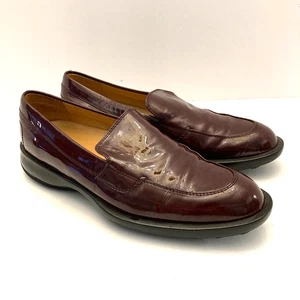 TOD'S Burgundy Wine Patent Leather Loafers Women’s Size 9/9.5 Italian 39.5 - Picture 1 of 12