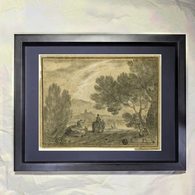 Richard Wilson "Campagna romana con figuras" arte enmarcado personalizado Foto 1 de 3