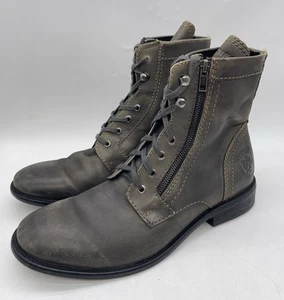 Diesel The Pit Botas de Combate Cuero Marrón Envejecido Con Cordones Cremallera Talla 44 10.5 EE. UU. - Imagen 1 de 18