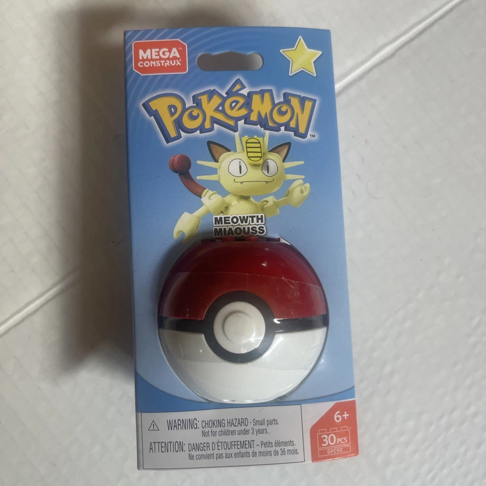 Mega Construx Pokémon Poke Ball Star Series "Meowth" 30 Pcs FACTORY SEALED 6+ - Image 1 of 4