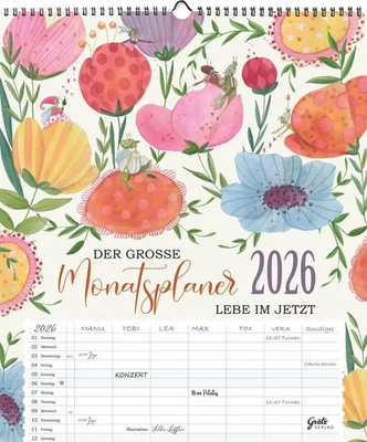 GRÄTZ VERLAG GMBH Großer Monatsplaner 2026 | Silke Leffler | Tropical Paradise | Kalender | 2026