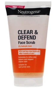 Neutrogena Clear & Defend Face Scrub with Salicylic Acid 150ml, Oil Free - Picture 1 of 2