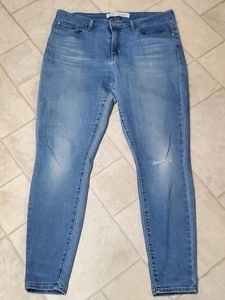 Levi's Signature Women's Mid Rise Skinny Blue Jeans 14M (W32 L30) Distressed  - Picture 1 of 14