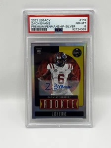Panini Legacy Rookies Premium Penmanship Silver 2023 Zach Evans Rookie Auto RC - Imagen 1 de 2