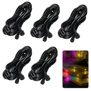 6.56 FT ( 2M) 3 Pin Extension Cable 22AWG Waterproof IP67 LED Strip Wire Black - Picture 1 of 4