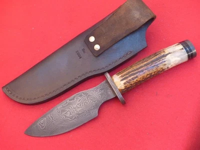 Cuchillo de hoja fija Craig Steketee (Stek) EE. UU. personalizado ciervo como nuevo Damasco Foto 1 de 4