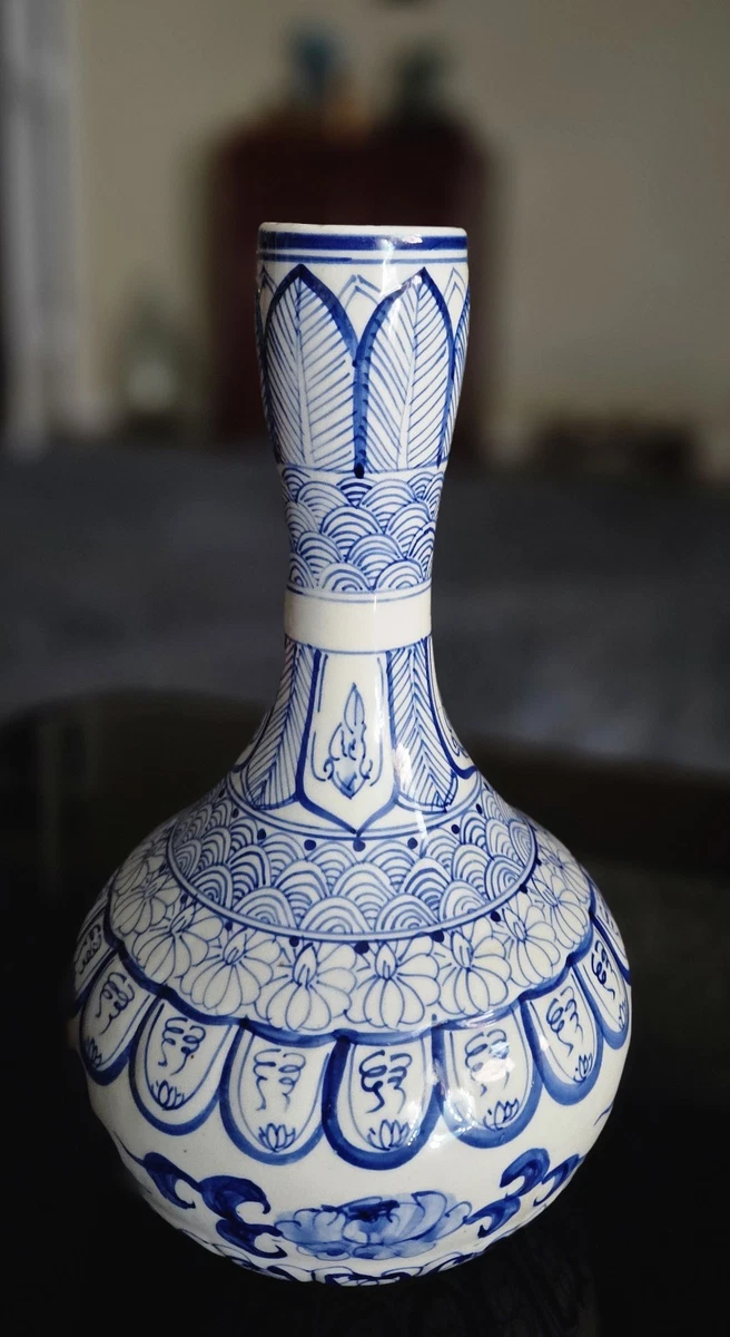 复古原版蓝色中国古董花瓶1900 - 1940 年| eBay