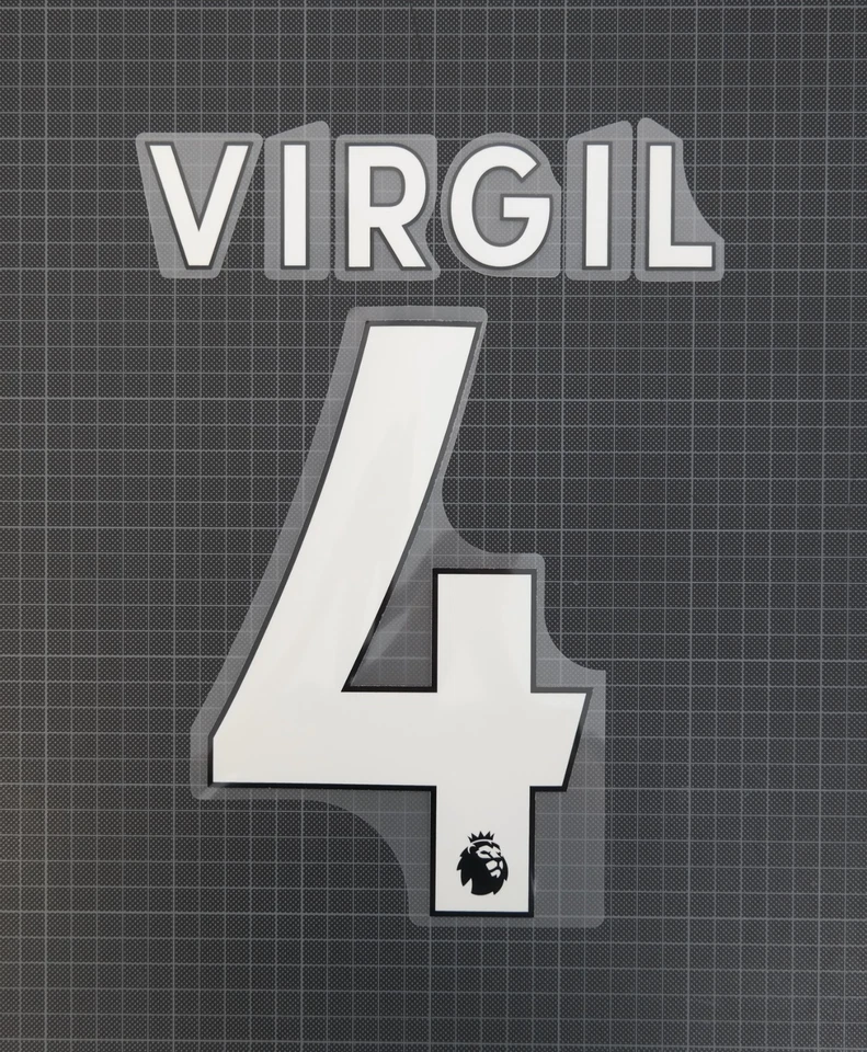 Virgil van Dijk #4 2017-2023 Player Size Premier League White Nameset - Bild 1 von 1