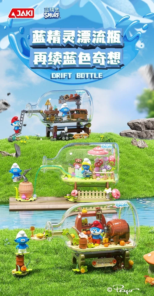 The Smurfs Licensed Drift Bottle Building Blocks Set 2025 New Series Gift 3 Stys - Image 1 of 4