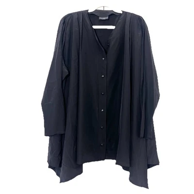 Marimekko Finland Pleated Blouse Size S Pure Silk Oversize Renaissance Lagenlook - Image 1 of 4