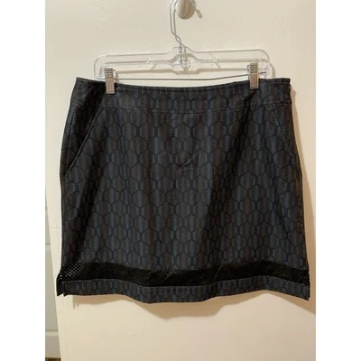 EP New York Skorts Women's Size 12 Black Blue Leather Golf Tennis Athletic Skirt - Image 1 of 4