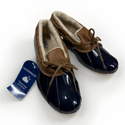 JBU Women's Casual Duck Shoe Size 6.5 Woodbury Brown Navy Blue NWT NWOB Jambu - Image 1 of 4
