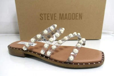 Steve Madden Skyler - Sandalias planas con tachuelas P transparentes talla 7 Foto 1 de 4