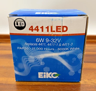 Eiko 4411LED 6W 9-32V Sealed Beam Automotive Lamp Bulb PAR36 6000K New NIB - Image 1 of 4