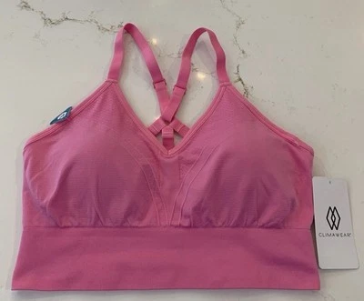 NUEVO Sujetador Deportivo Rosa Climawear Copas Extraíbles Correas Ajustables Talla XL Foto 1 de 4