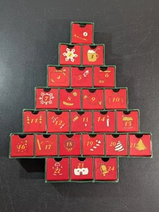 Starbucks Calendario dell'Avvento Forma Albero di Natale 24 Cassetti Vuoto Doppio Lato - Foto 1 di 14