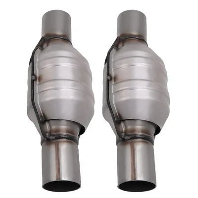 2x EPA Approved 2.25" Inlet/Outlet Catalytic Converter Stainless Steel Universal - Image 1 of 4