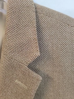 Blazer Lauren Ralph Lauren Slim Mezcla Seda/Lana Espiga Beige Para Hombres 46L Foto 1 de 4