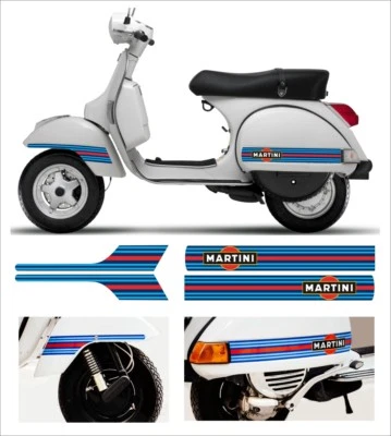 Kit Adesivi MARTINI Vespa PX LML STAR T5 laterali + parafango Stickers Scooter