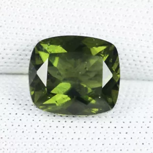 2,19 ct SELTENSTES OLIVGRÜNES NATÜRLICHES TEKTIT MOLDAVIT Kissen siehe Vdo 3881 DBC - Bild 1 von 2