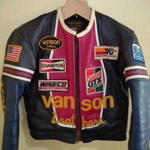 Vanson Single Riders Jacket One Star Motorcycle Leather Race Jacket Size 36 - Picture 1 of 24