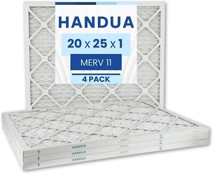 4 Pack 20x25x1 Air Filter MERV 11, Plated Furnace AC HVAC Air Replacement Filter - Picture 1 of 11