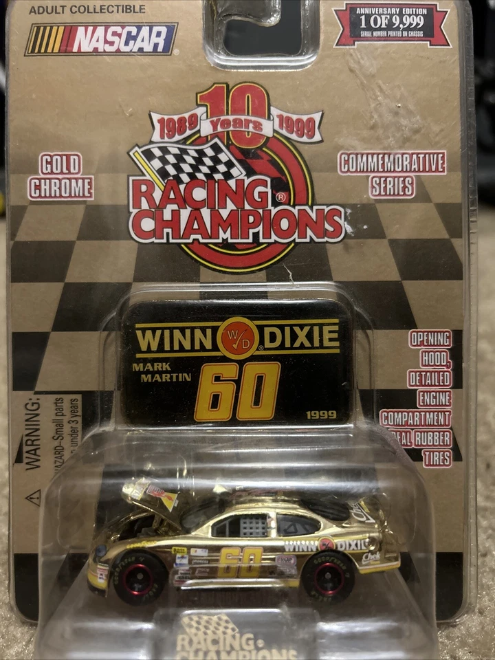 Racing Champions 1999 10 años oro cromo 1/64 Mark Martin #60 diecast NUEVO Foto 1 de 1