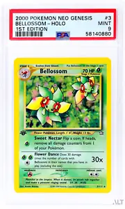 2000 POKEMON NEO GENESIS 1ST EDITION HOLO BELLOSSOM 3/111 PSA 9 MINT - Picture 1 of 2