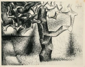 Pablo PICASSO (d'après) - L'Arbre - Eau Forte - 31x24cm - RARE - Picture 1 of 2