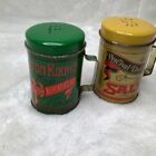 Vintage Tin Can Percival Duffin's Elton Kirby's Salt And Pepper Shakers S&P
