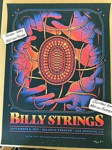 BILLY STRINGS Los Angeles CA 2021 Screen Print SE Poster Signed S/N #/300  - Picture 1 of 5