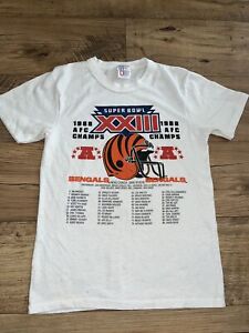 Vtg 1988 Cincinnati Bengals AFC Champs Super Bowl T Shirt Size Small