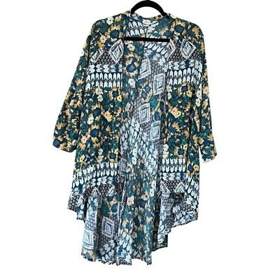 Cárdigan O’Neill Mujer XS/S Orion Azul Teal Estampado Floral Flyaway Kimono Mallory Foto 1 de 4
