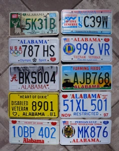 LOT OF 10 - ALABAMA SPECIALTY Graphic Colorful License Plates VETERAN OLYMPIC - Picture 1 of 6
