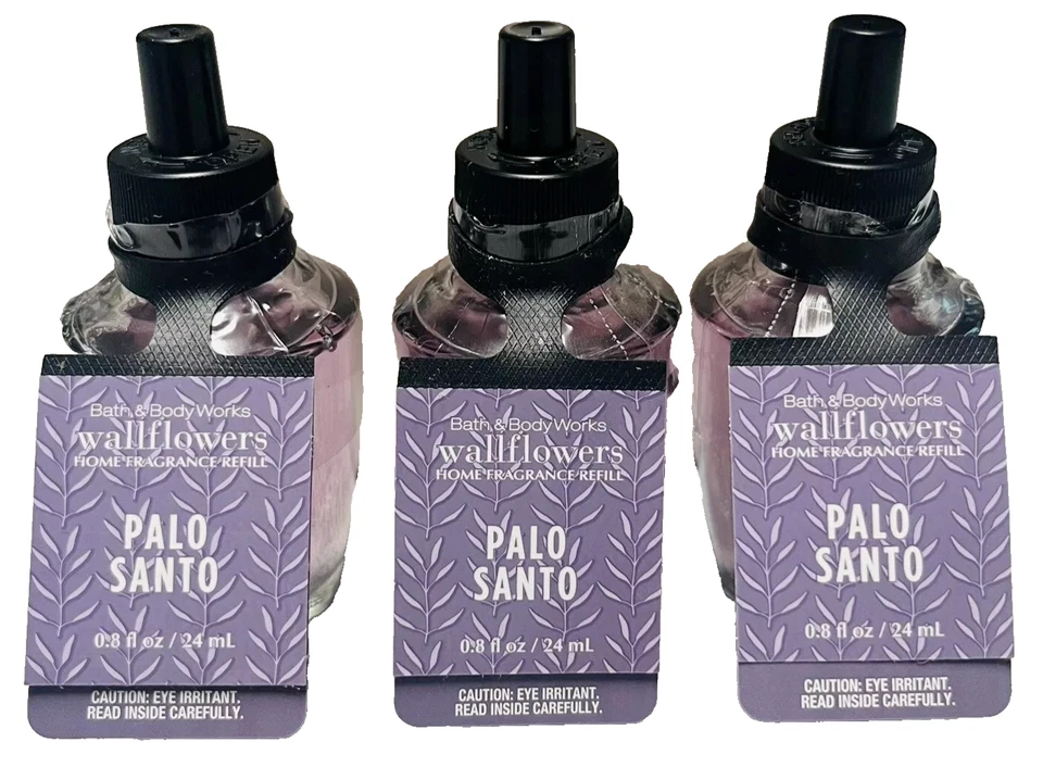 Bath Body Works PALO SANTO Bombillas de Recarga de Flor de Pared Lote de 3 MADERAS DE ALMIZCLE ÁMBAR Foto 1 de 1