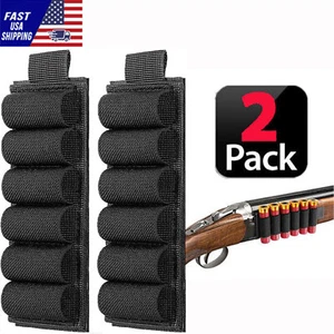 2 Tactical Molle 6 Rounds Shotgun Shell Holder Ammo Carrier Pouch 12/20 Gauge - Picture 1 of 12