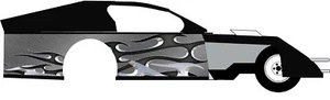 Dueling metal flames carbon fiber go kart race car sand rail vinyl graphic wraps - Bild 1 von 1