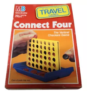 VTG RARE Milton Bradley 1989 Travel Connect Four 4 Game Complete Box Vacation - Picture 1 of 5