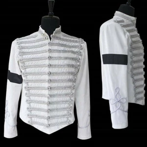 CosplayDiy Unisex Michael Jackson Giacca Bianca Costume Cosplay MJ Halloween - Foto 1 di 4