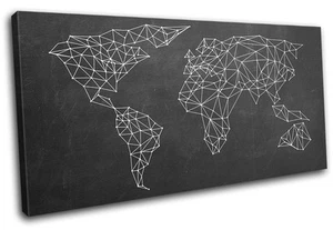 World atlas Mapas Geométricos Banderas LIENZO ARTE PARED Impresión de Imagen VA - Imagen 1 de 1