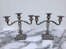 VINTAGE PAIR OF SILVER PLATED CANDELABRA WITH GRAPE VINE DESIGN