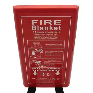 Large Quick Release Fire Blanket 1.2M X 1.2M (Home Kitchen Safety Shelter Case) - Picture 1 of 7