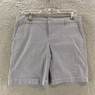 Tommy Hilfiger Bermuda Shorts Womens 6 Blue Plaid Mid Rise Side Pocket Zip Fly - Image 1 of 4