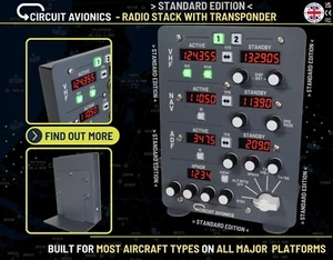 Radio Stack with Transponder for Flight Simulator (STANDARD EDITION) - Picture 1 of 11