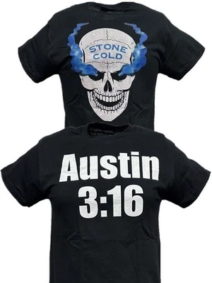 Stone Cold Steve Austin 3:16 Smoking Skull Mens T-shirt - Image 1 of 4