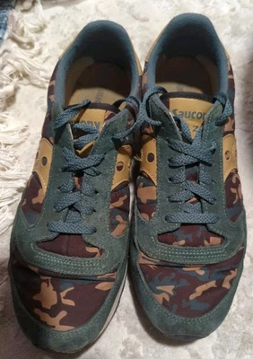 Saucony Jazz Uomo Camo Men’s Sz 8.5  Green Brown Retro Style Shoes S2044-584 - Image 1 of 4