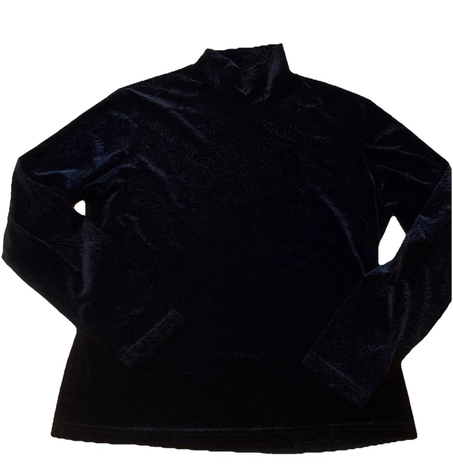 Jersey Pendleton Vintage Años 90 Terciopelo Negro Simulado Cuello Tortuga Grande Foto 1 de 4