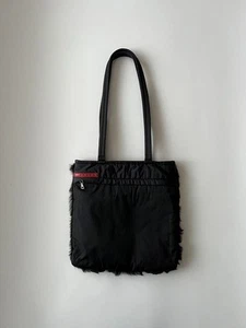 Prada Sport Fur Handbag Tote Bag Purse FW1999 in Black USED Good Condition Japan - Picture 1 of 5