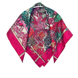 Hermes Jardins D'Hiver Rosa Seda 100% Bufanda Carre 90 Annie Faivre - Imagen 1 de 24