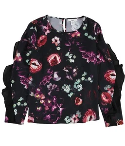 bar III Womens Ruffled Floral Pullover Blouse - Picture 1 of 5